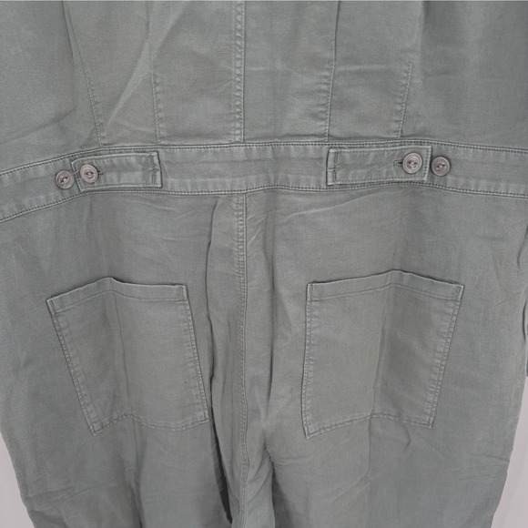 OUTERKNOWN Jumpsuit Women XL Green Long Sleeve NEW Organic Cotton Linen - Picture 5 of 8